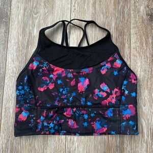 Lululemon Clip-In Long Line Bra Dandy Digie Multi Black